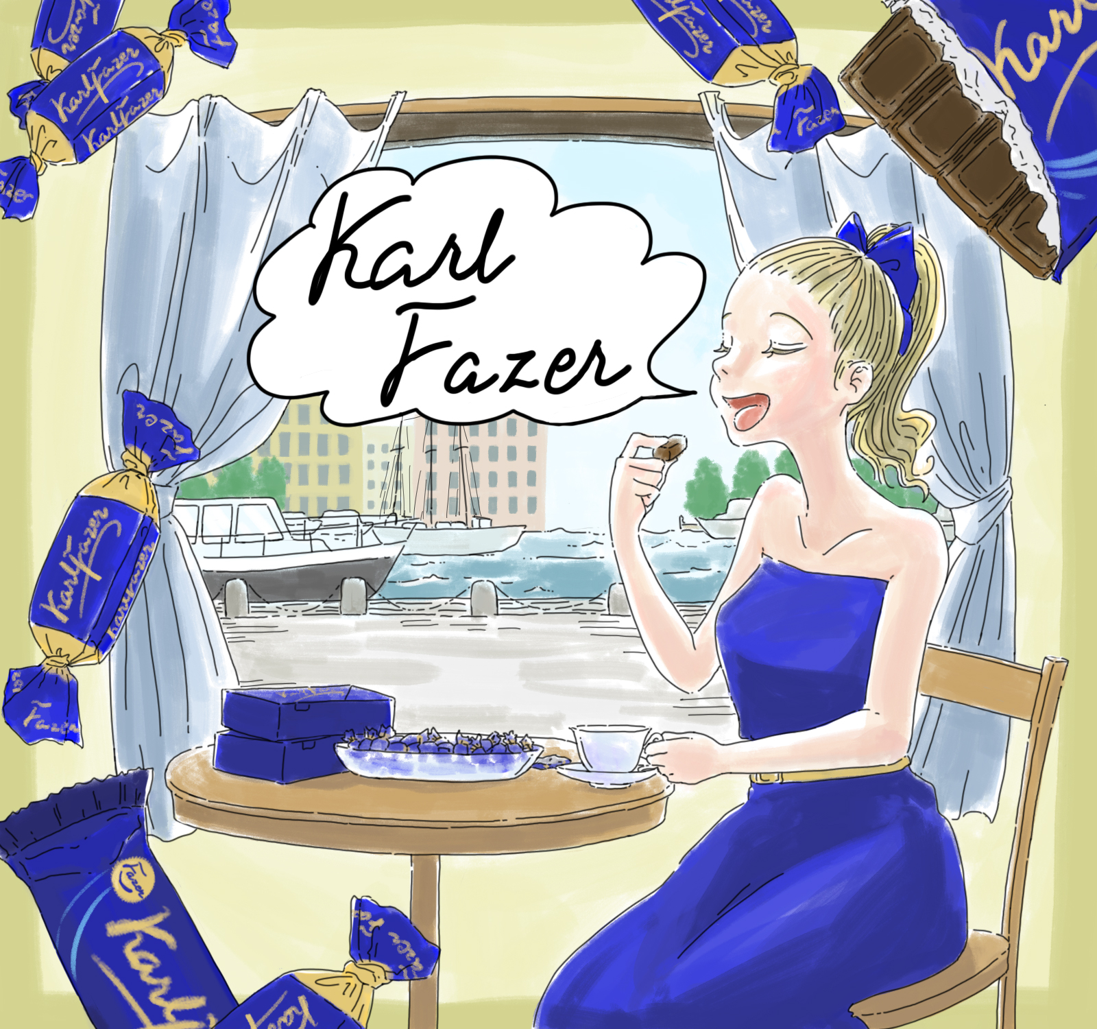 大好きなチョコレート Fazer ファッツェル をイメージしたイラストを描きました ファッツェル紹介 いぬおのillustぶろぐ